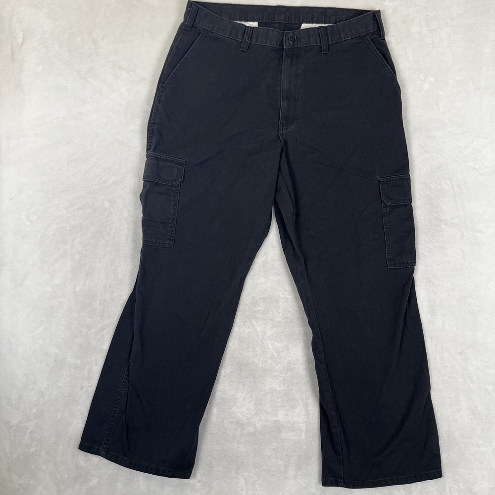 Dickies Cargo Pants Mens 34x30 Black Relaxed Fit Workwear Casual Cotton